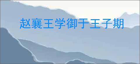 赵襄王学御于王子期