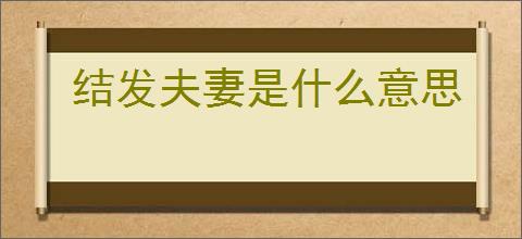 结发夫妻是什么意思