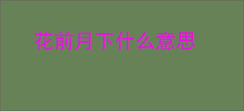 花前月下什么意思
