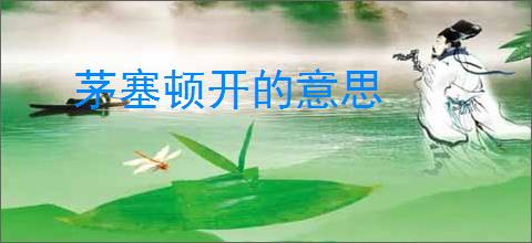 茅塞顿开的意思