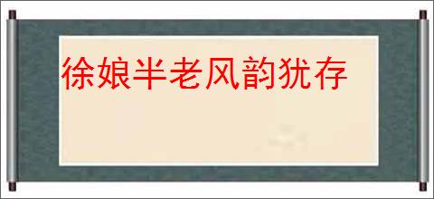 徐娘半老风韵犹存