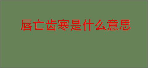 唇亡齿寒是什么意思